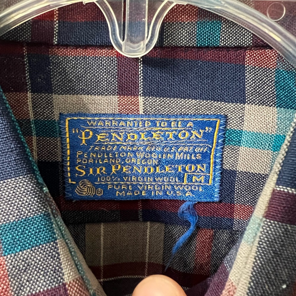 Pendleton Red And Blue Casual Button Down Shirt C… - image 3